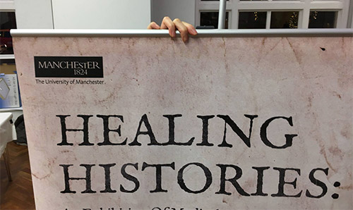 Healing Histories exhibition banner