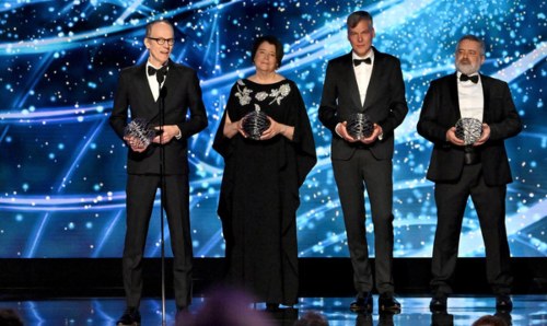 2025 Breakthrough Prize in Fundamental Physics winners on stage with their award