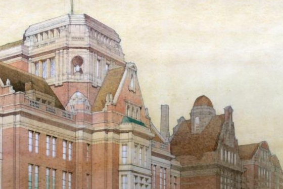 Colour sketch of Sackville Street Building.