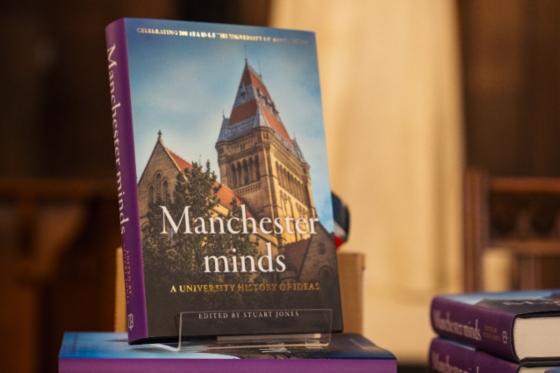 'Manchester minds' book on display.