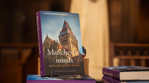 'Manchester minds' book on display.