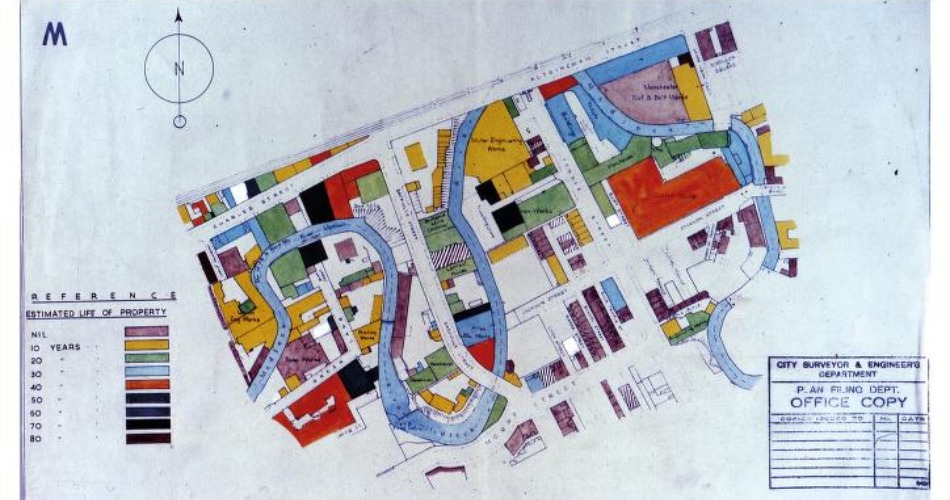 Illustratio of an old campus map.