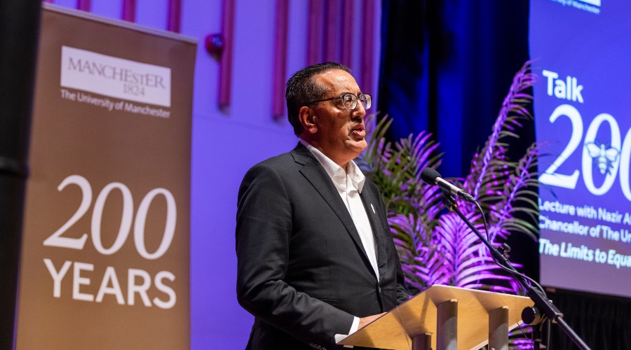 Nazir Afzal speaking at a Talk 200 event.