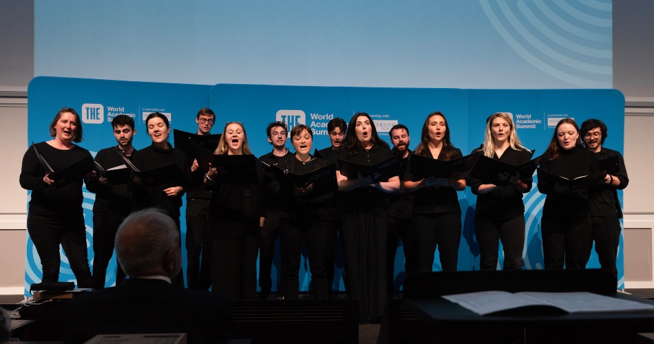 Kantos Choir performing at the THE World Academic Summit.
