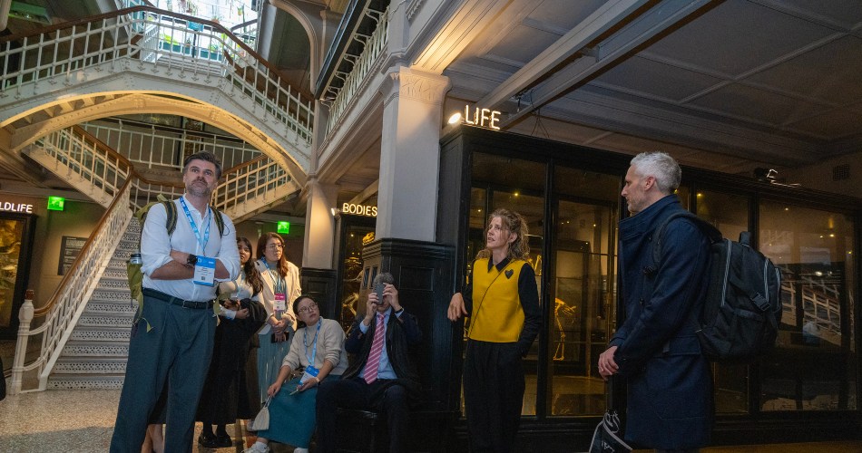 Delegates on a tour of Manchester Museum.