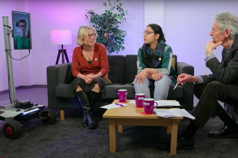 Guests in discussion during the recording of episode one.