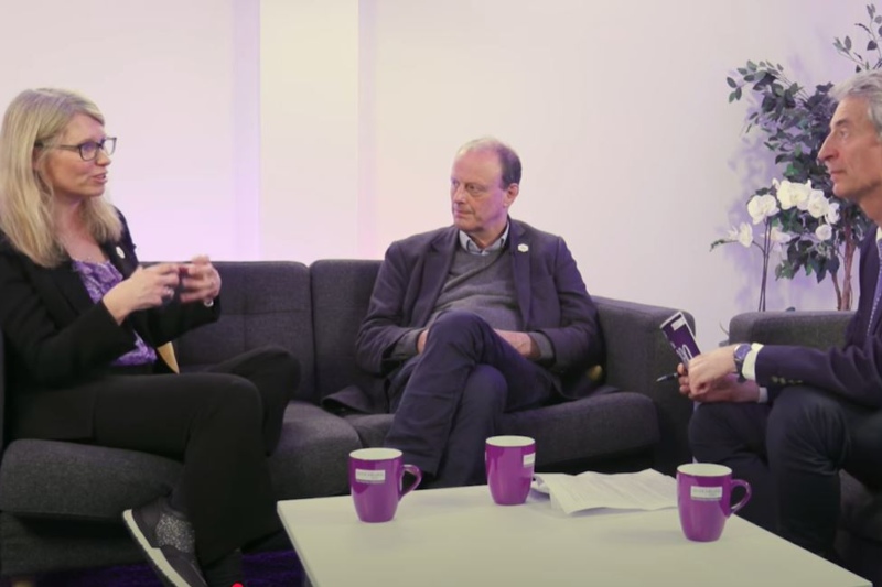 Guests in conversation during recording of the second podcast in the Talk 200 series.