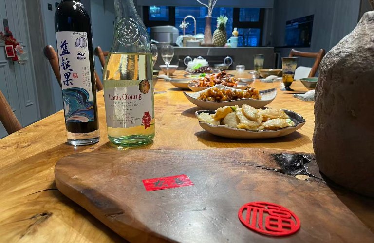 Family celebrating Chinese New Year