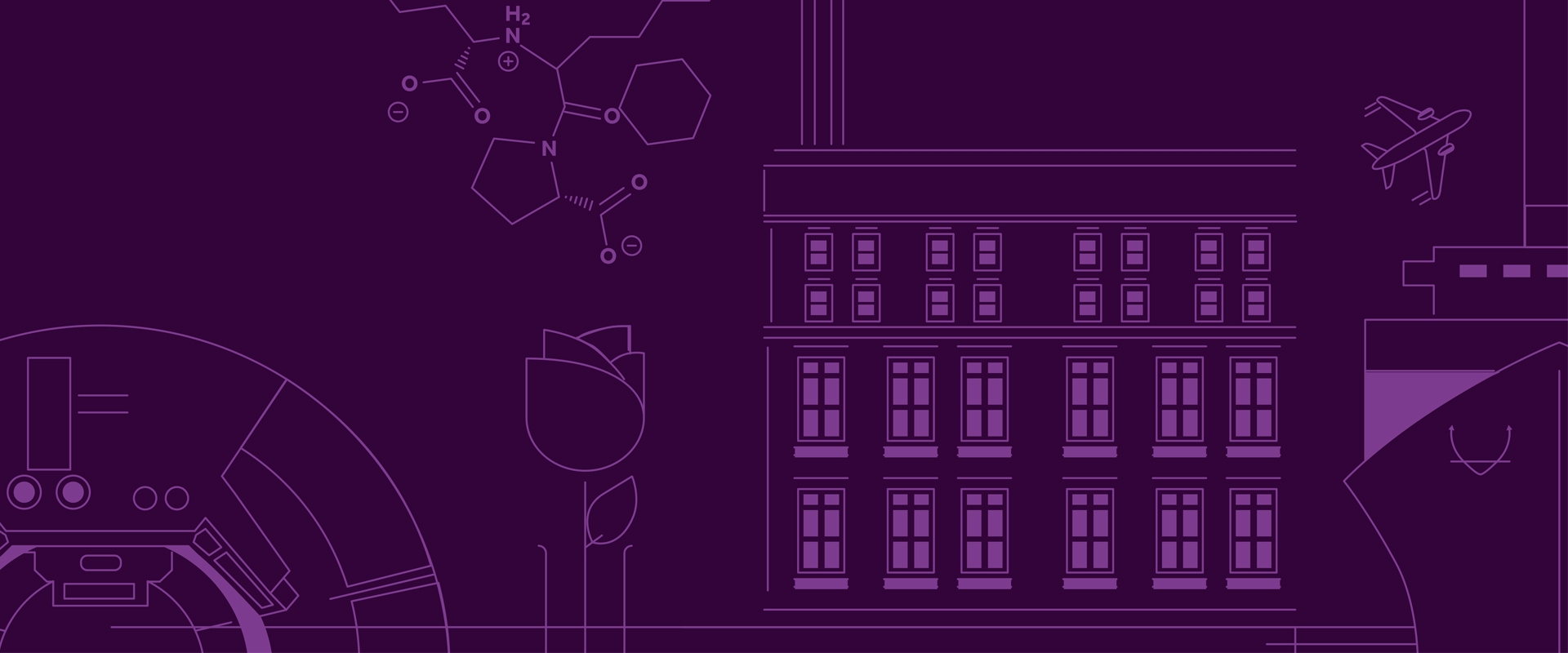 An illustration using science iconography