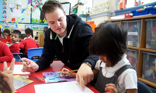Student teaching at school