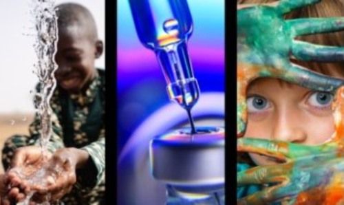 Collage of business engagement related images