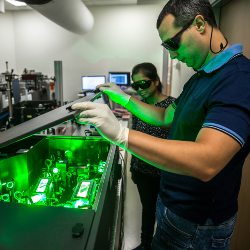 Researchers using high powered laser