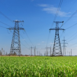Electricity pylon in field 