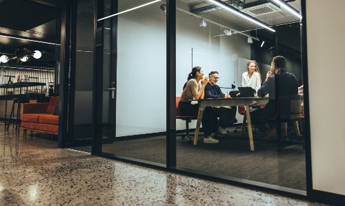 People collaborating in a meeting room