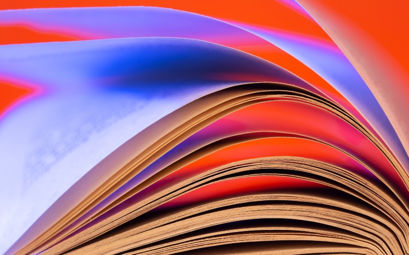 Macro close up of pages of a book