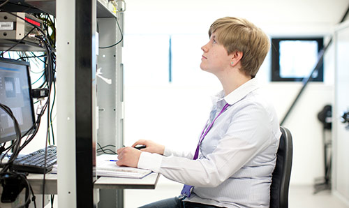 Student undertaking research at Dalton