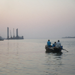 Evening scene river taxi