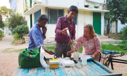 From left to right: Prabhat Shankar, Aman Gaurav and Dr Laura Richards.