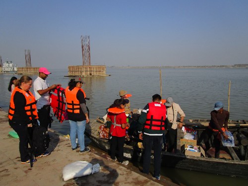 Team preparing for river survey. Photo taken by Dr David Polya, Professor of Environment Geochemistry.