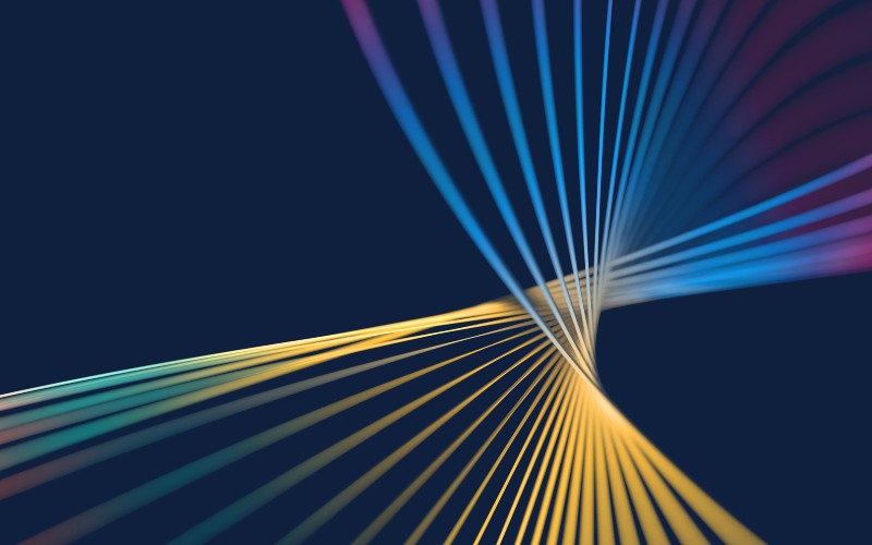Transformation abstract colourful lines showing growth leadership