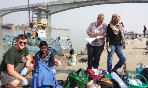 Scientists testing river water in India