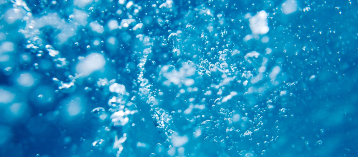 Close up of bubbles in water