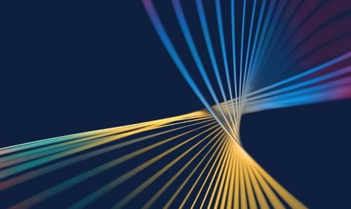 Abstract image of luminous lines connecting