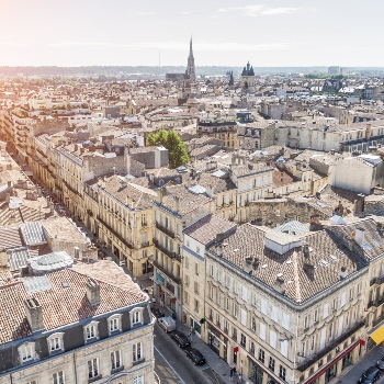 Birds eye view of Bordeaux, France