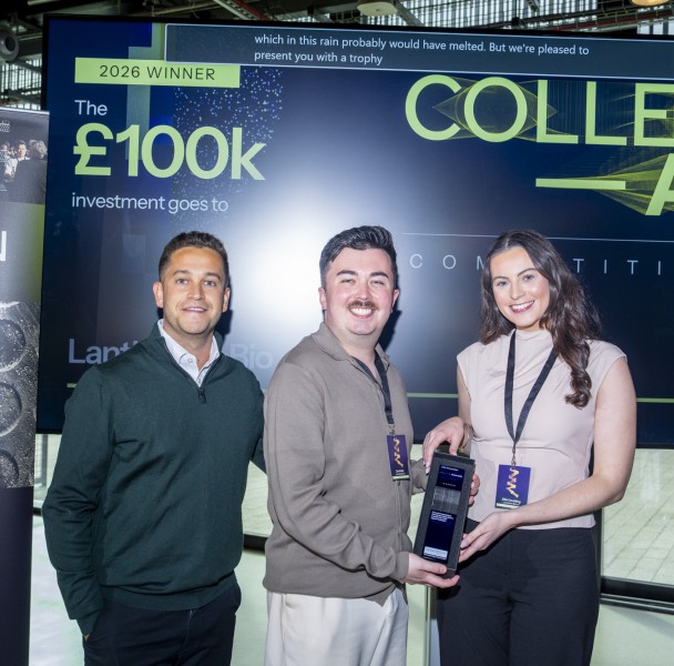 LanthaGen Bio Ltd representatives collecting the Coller AI Competition award.