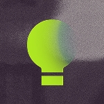 Icon of a lightbulb on a dark grainy background