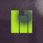 Icon of three bar chart columns on a dark grainy background