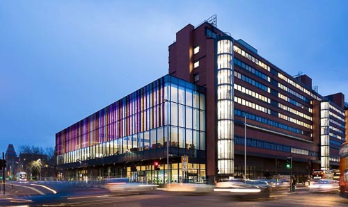 The Alliance Manchester Business School building on Oxford Road.