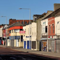 A typical high street in the north-west of England. 