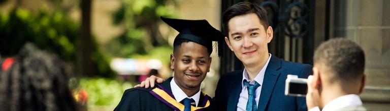 Graduates having their picture taken 