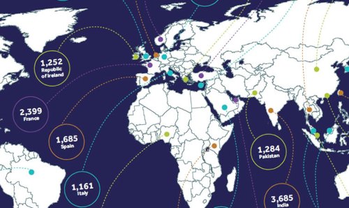 Map of alumni across the globe