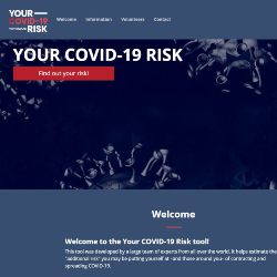 'Your COVID-19 Risk'homepage