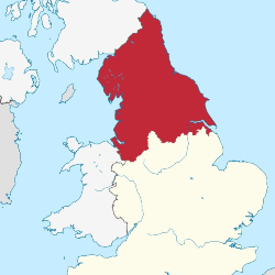 Map with the north coloured in red