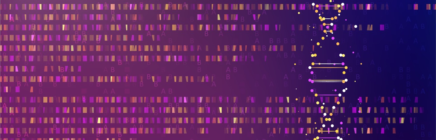 Purple coding to look like DNA