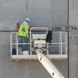 Builder on a construction site