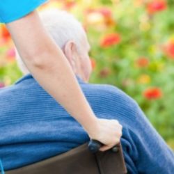 Elderly man in wheelchair