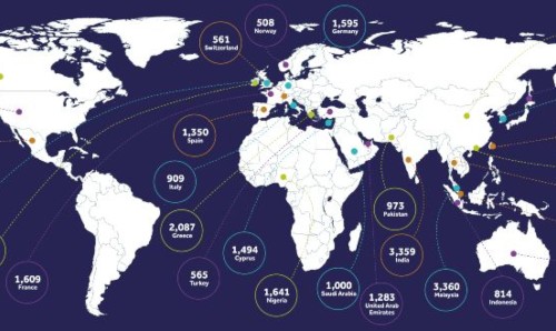 Manchester alumni global map