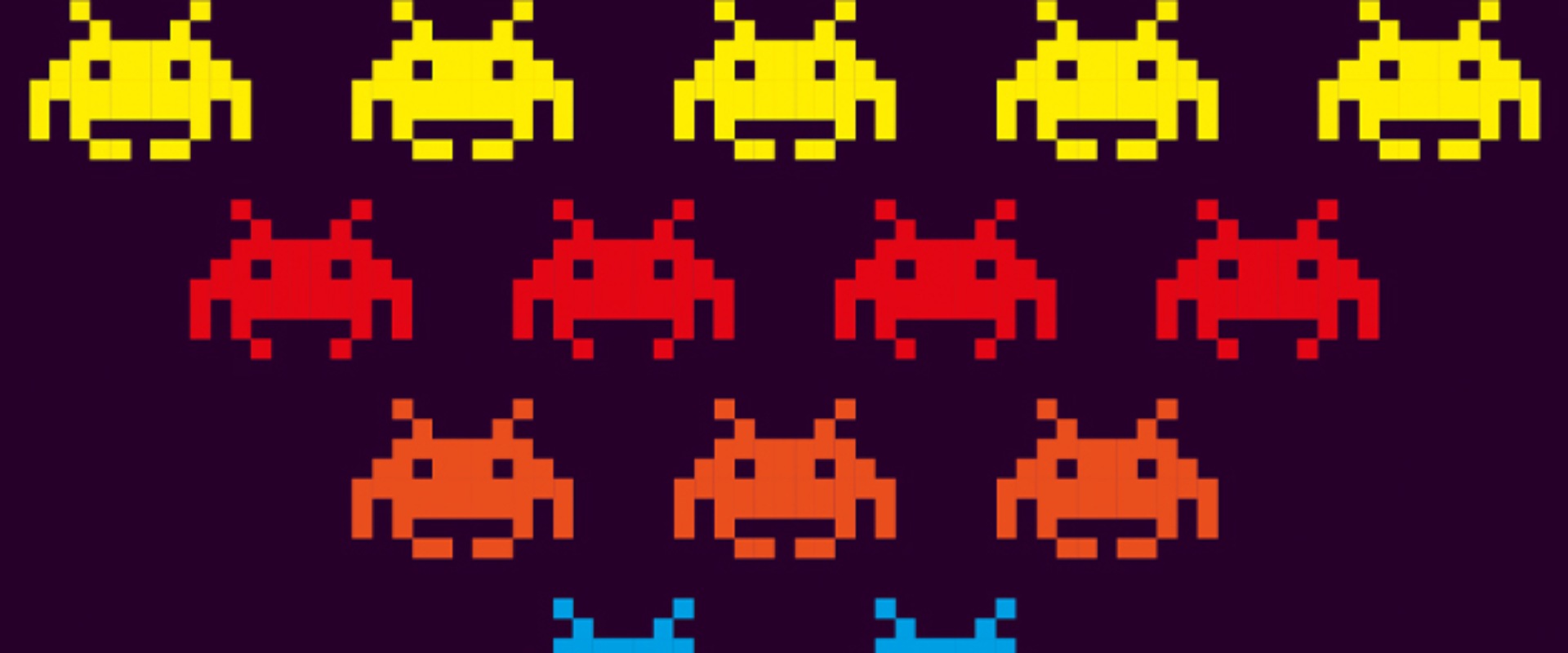 80s gaming style alien outlines