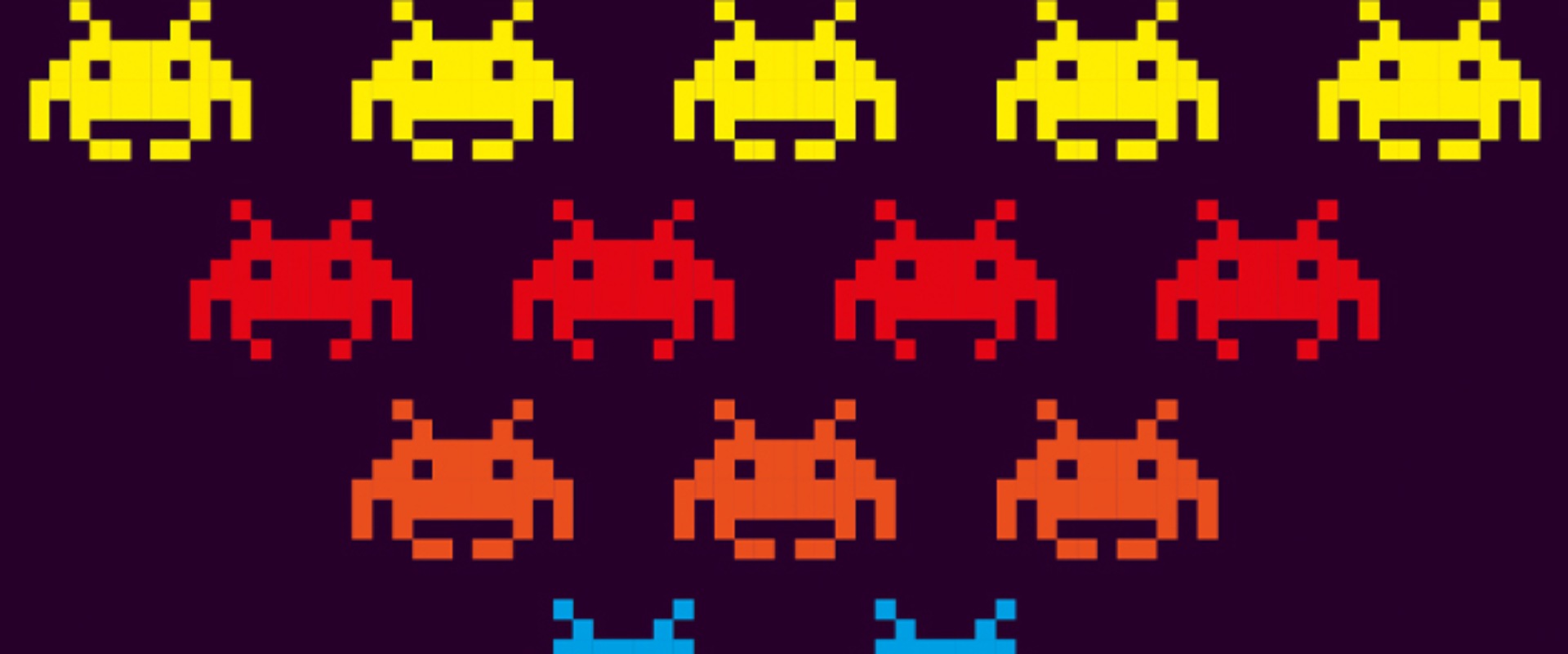 80s gaming style alien outlines