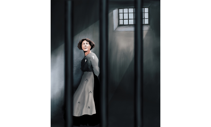 Christabel Pankhurst in prison