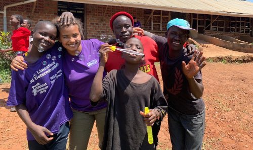 Group of Ugandan children playing