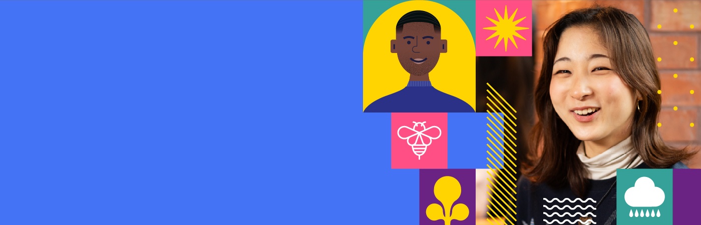 The University's virtual open day graphic featuring students.