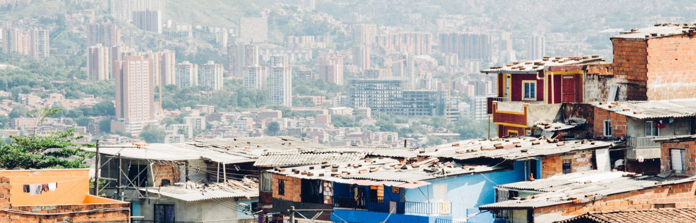 Rows of homes in Colombia. 