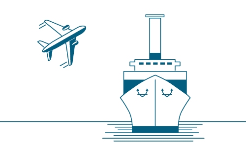 Shipping and aviation illustration