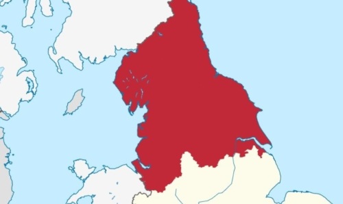 Map highlighting the north of the UK