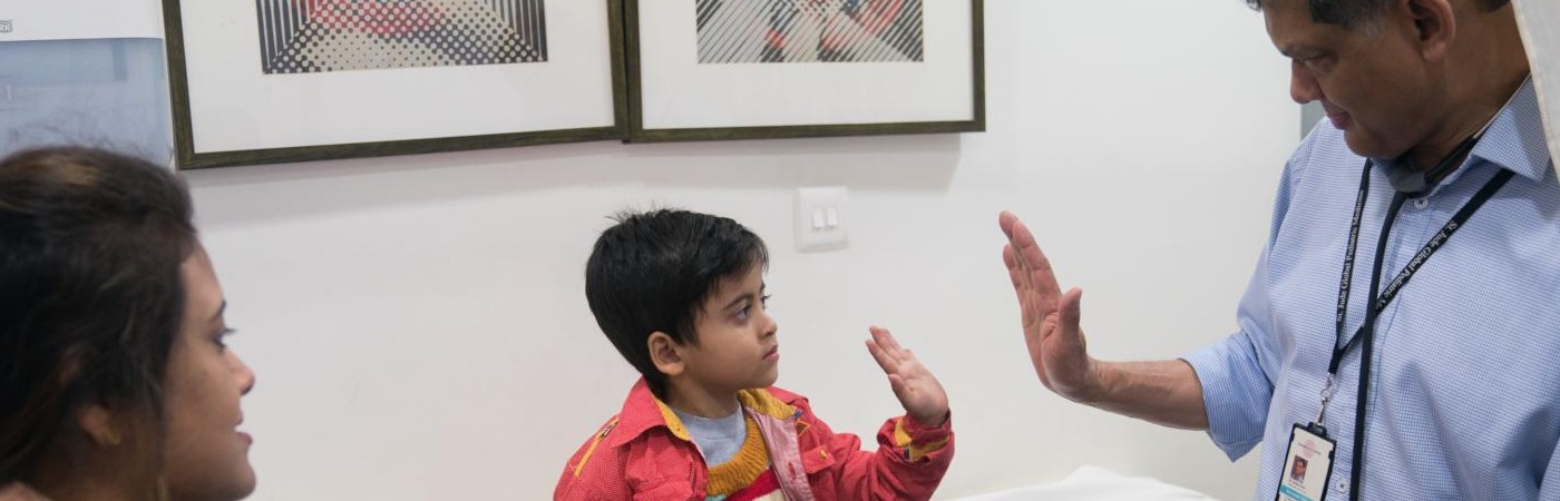 Vaskar Saha and young patient